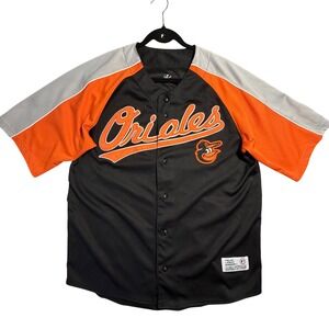 MLB Baltimore Orioles Baseball Jersey Dynasty Series Black Orange Grey Mens L
